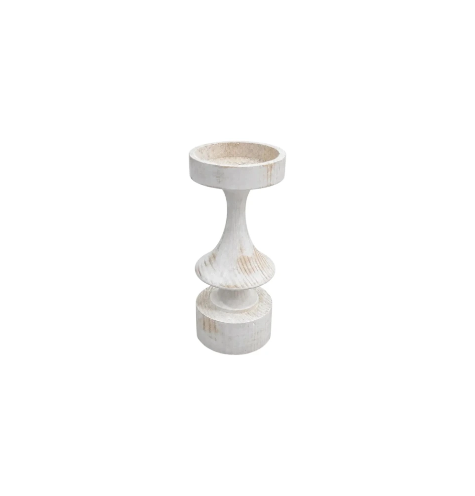 شمعدان بقاعدة عريضة (White, Small)