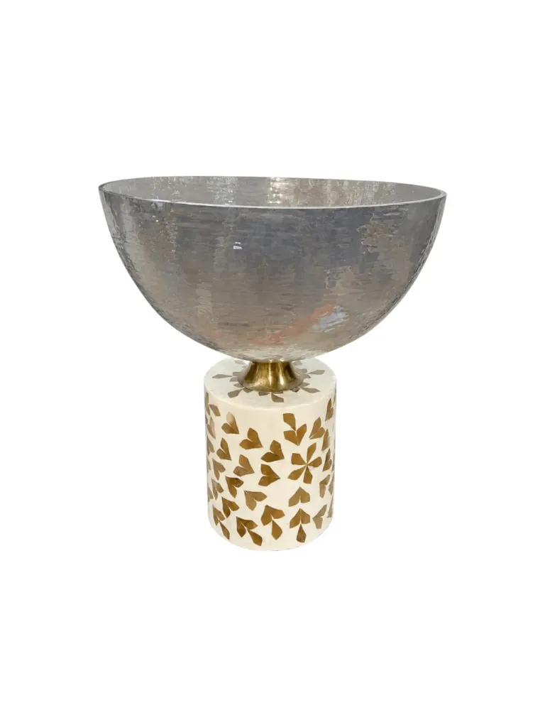 [BD-4206] صحن زجاج هندي مع خشب مصدف