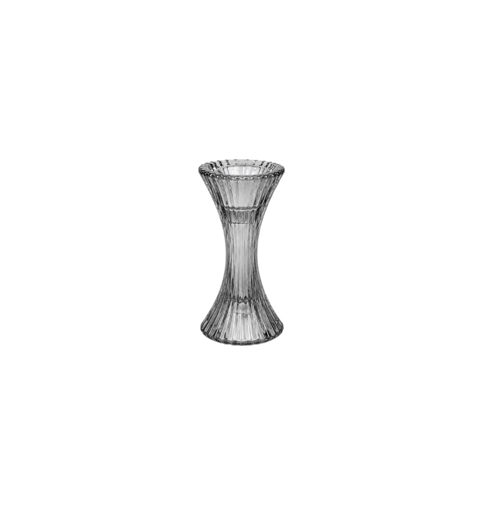 [شمعدان مخروط صغير سكني] شمعدان زجاجي (Small, Grey)