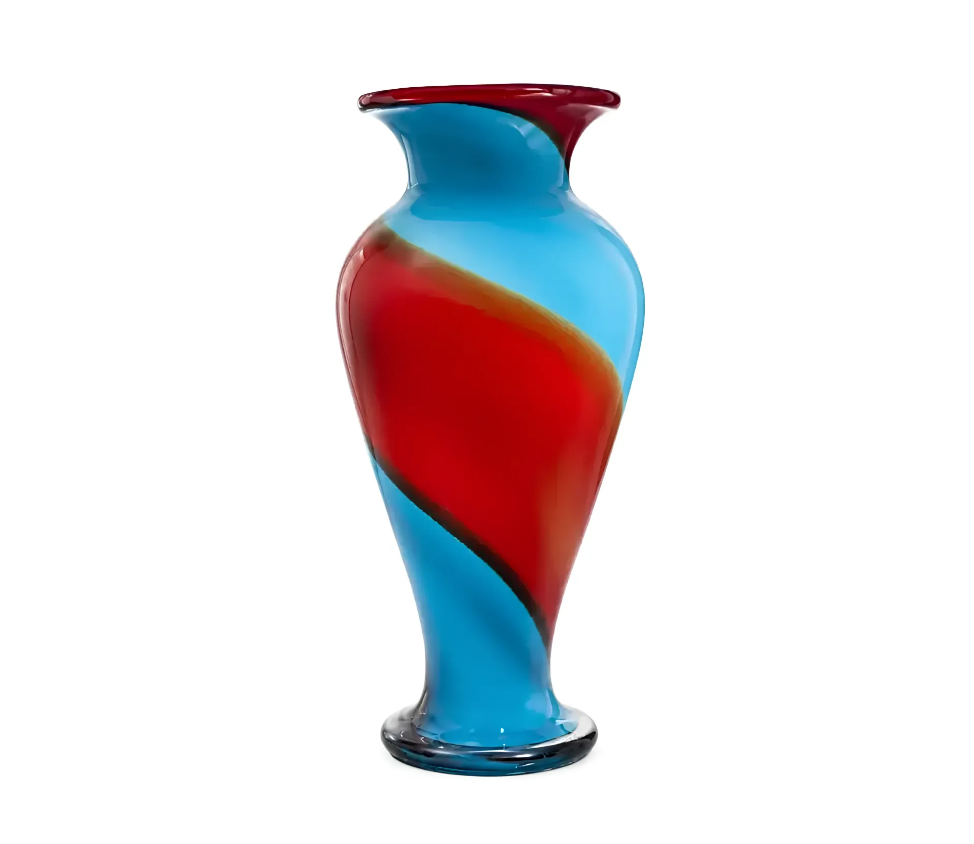 [HY626] فازة زجاج ملون (Small, Blue & Red)