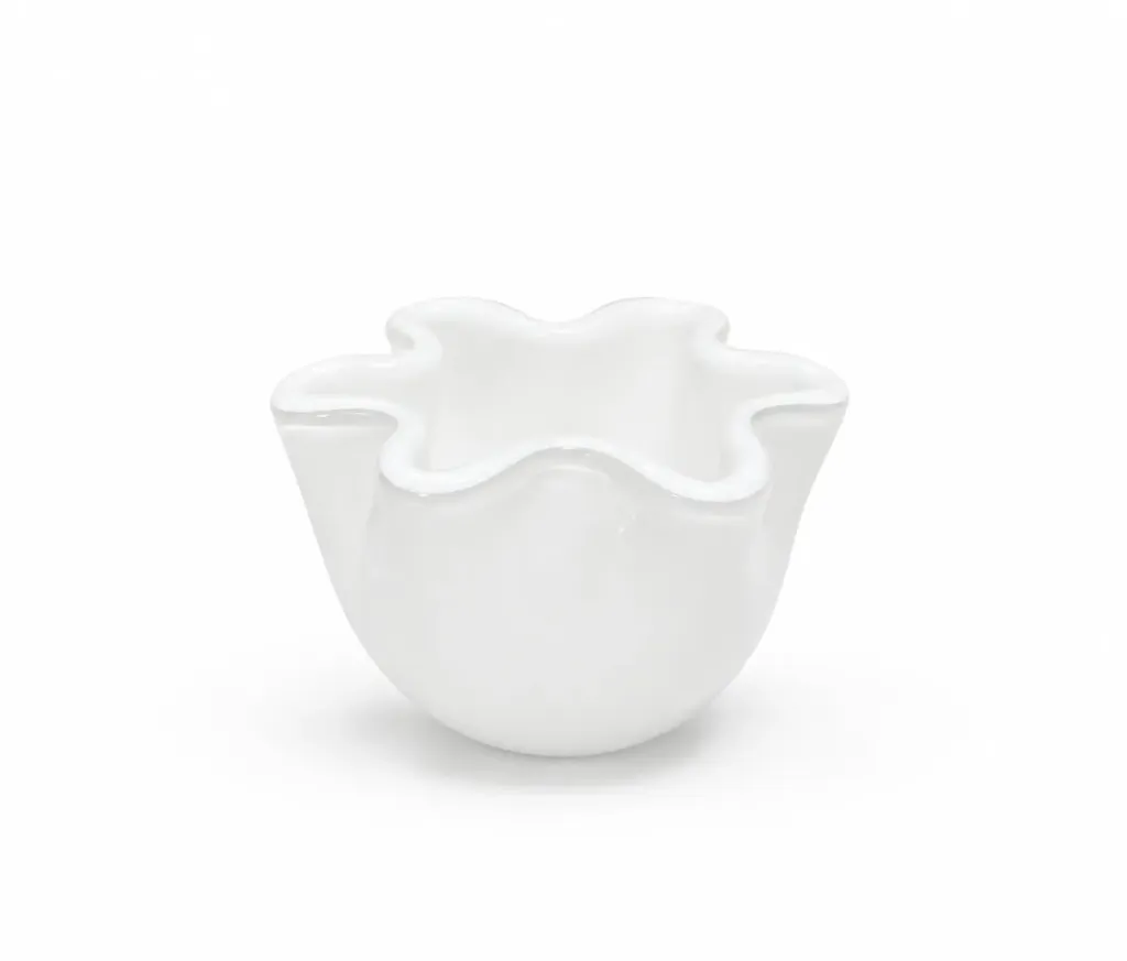 [FT1141Z] فازة زجاج شكل امواج (White)