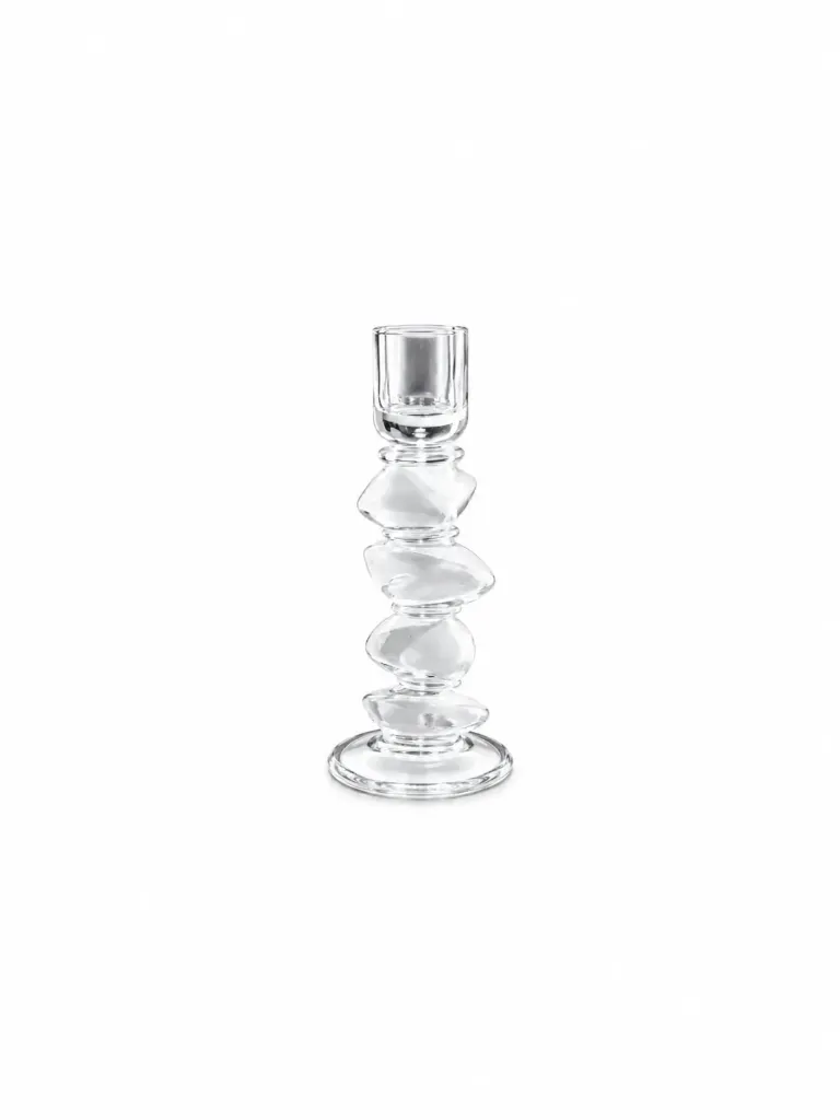 [FT1385Z] شمعدان زجاج (Small, White)