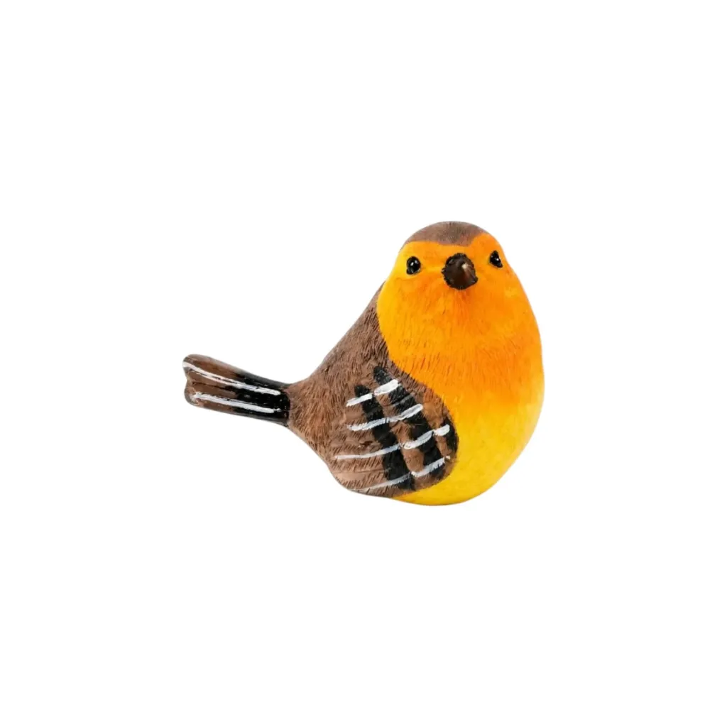 [9528-17  تحفة عصفور ملونة اصفر و بني N1963] عصافير ديكور  (Yellow & Brown)