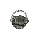 Ribbed Green Glass Basket with Twisted Handle