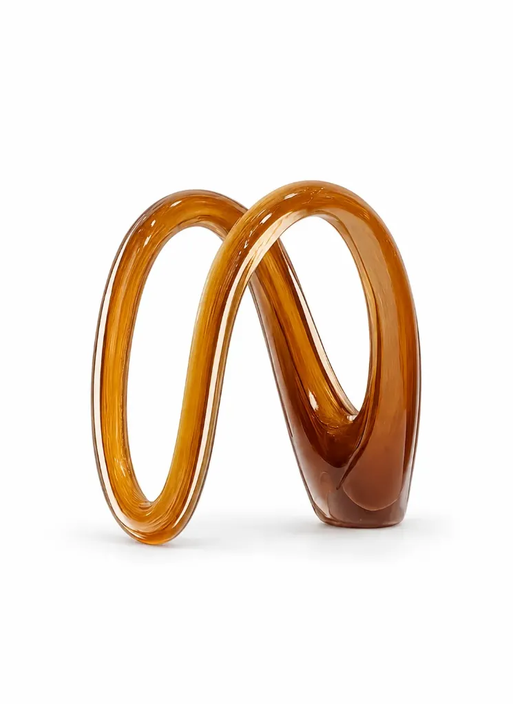 [H-490L] Tall brown glass decor