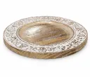 Round Hand-Carved Wooden Tray