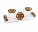 Arabesque Tray With 3 Glass Bottles