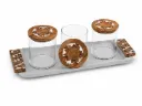 Arabesque Tray With 3 Glass Bottles