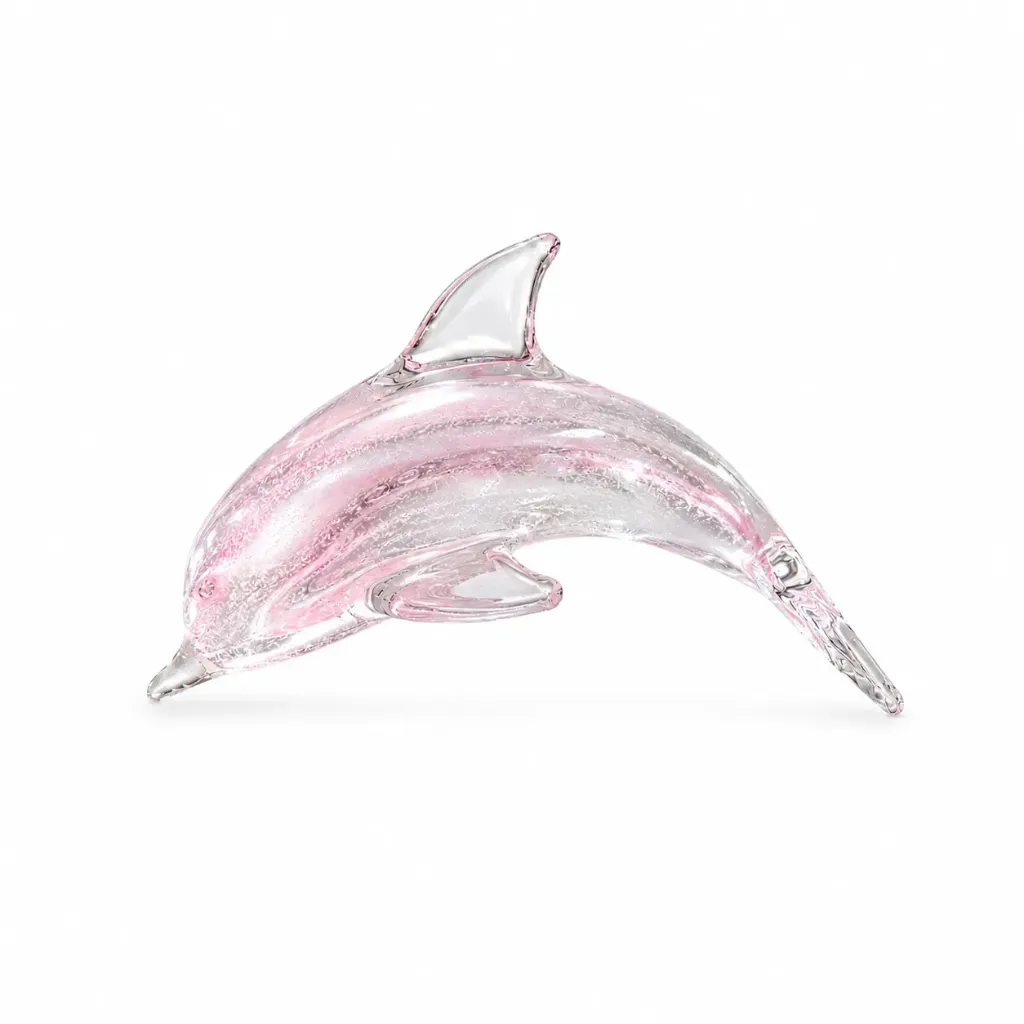 [W14] تحفة زجاجية على شكل دولفين (Pink)