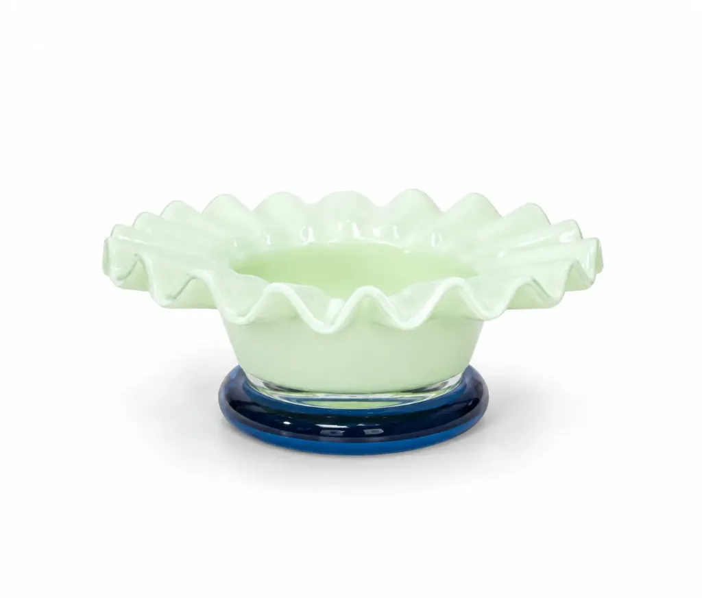 [SS24-180] فازة زجاج بأطراف مموجة (Green)