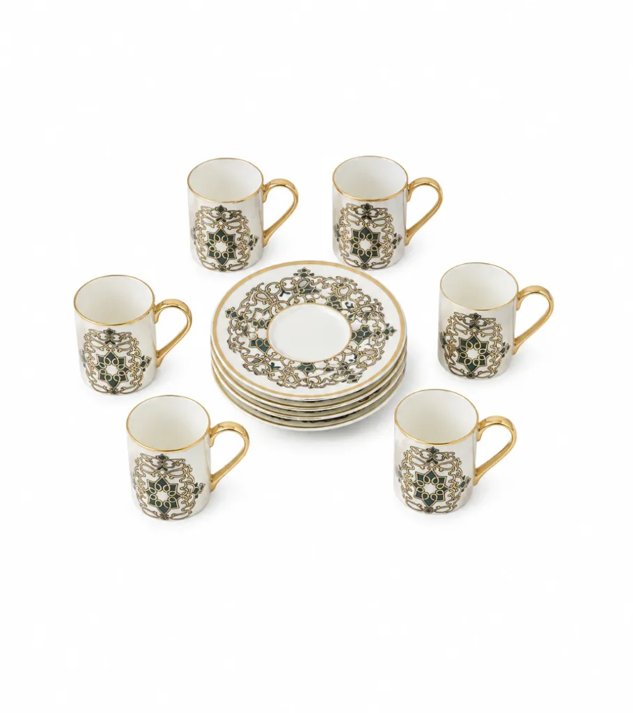 [RB22307 GREEN] طقم فناجين روز بيني