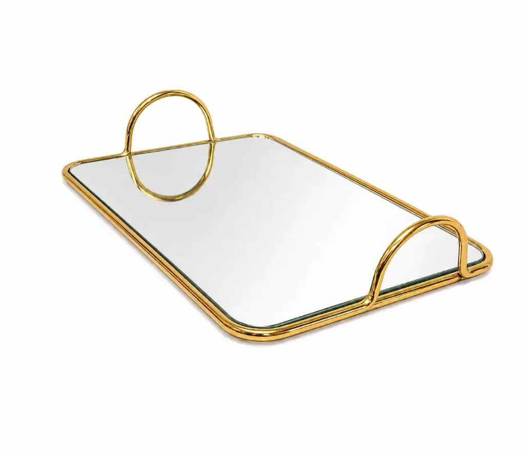 [6390S D6-2 صينية ذهبي صغير] صينية وجه مراي (Gold, Small)