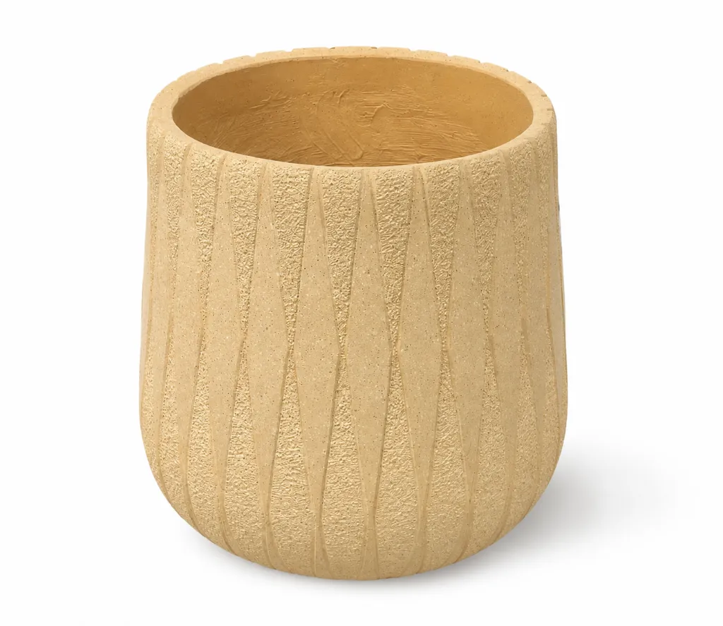 Beige Ribbed Pot