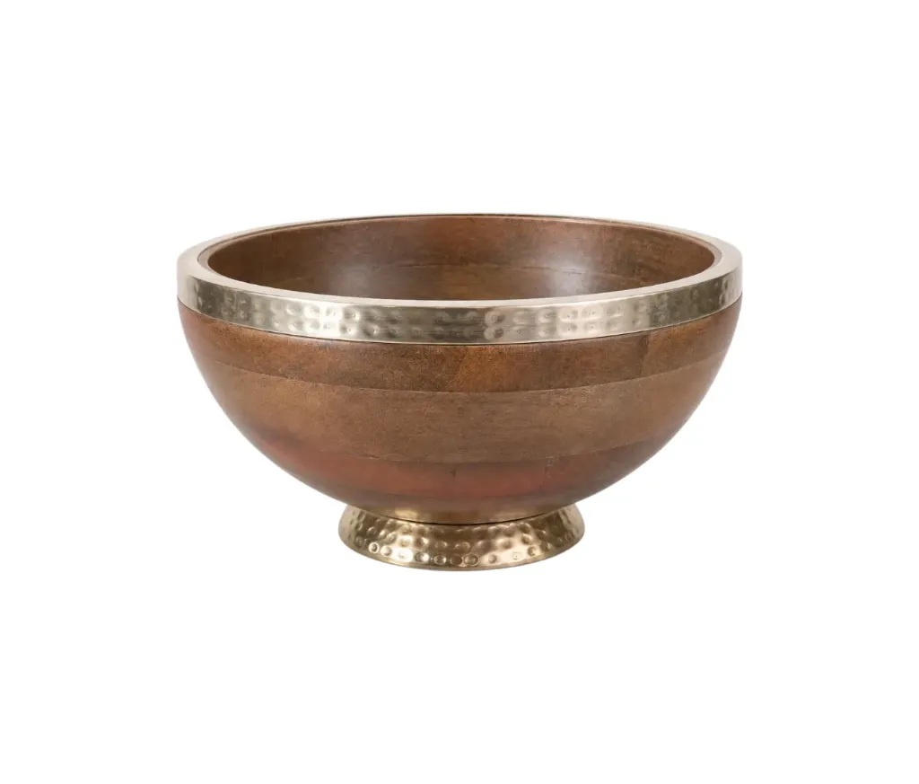 [BD-4220 صحن خشب مع معدن صغير] صحن خشب مع معدن (Small)