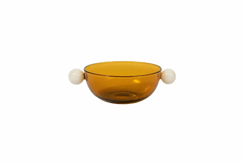 [47-4 14*5cm فازة زجاجية صحن] Glass vase dish (White)
