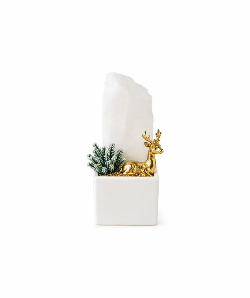 Decorative natural stone with a deer