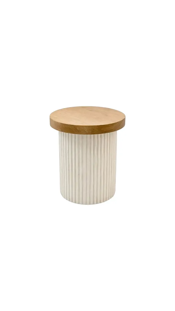 Wood and Gypsum side table